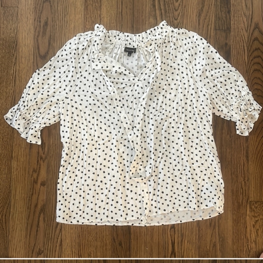Who What Wear Polka Dot Blouse Sz L